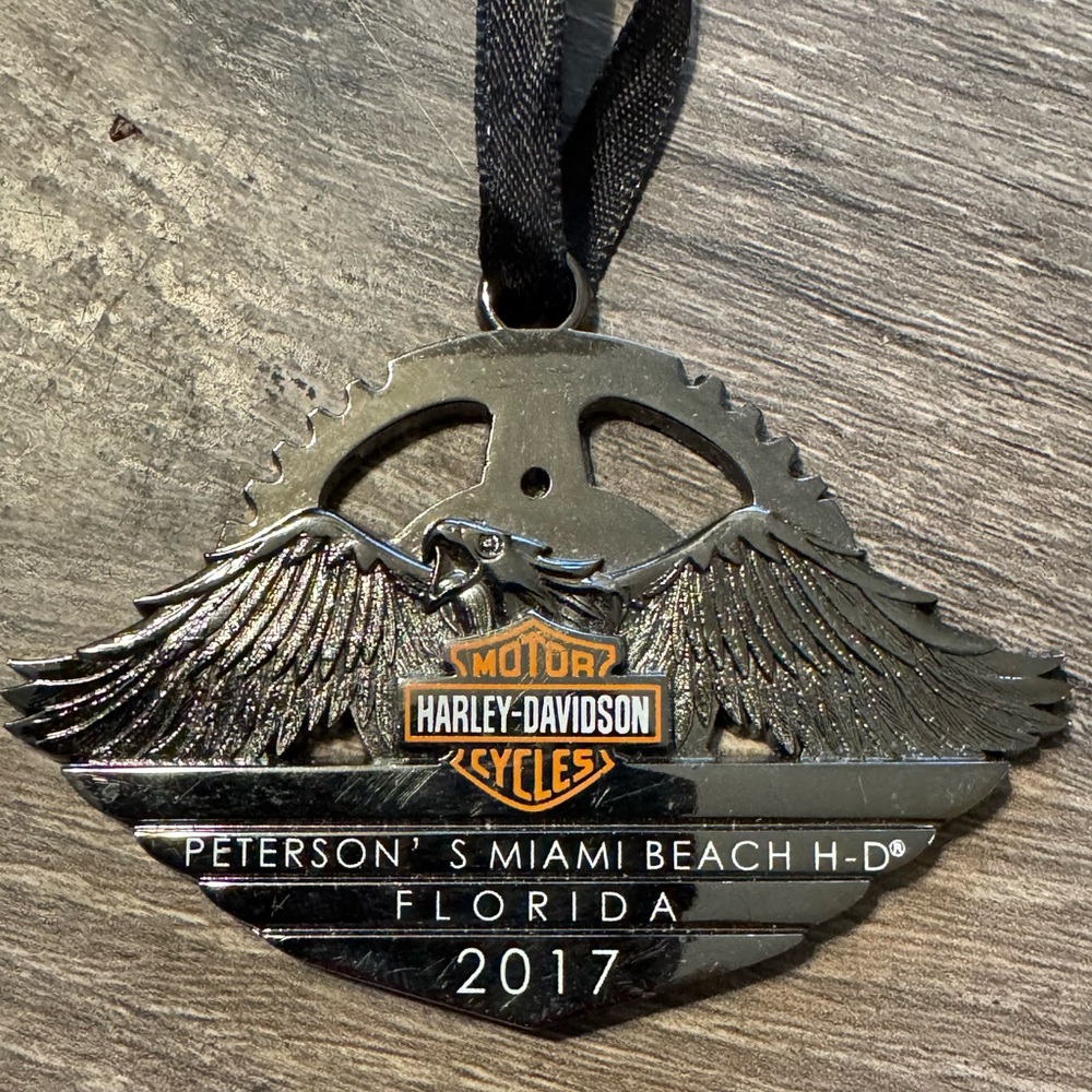 Harley-Davidson Silver and Black Eagle Ornament